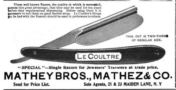 1898 advertisement. To say that it's doubtful that the blades last for ten years before they need honing is an understatement, but they are made from very good steel.